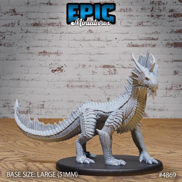 Silver Drake Miniature | 28mm Scale Noble and Majestic Dragon for DnD, Pathfinder, and Fantasy RPG Adventures