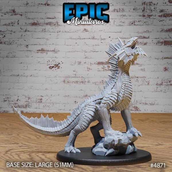 Silver Drake Miniature | 28mm Scale Noble and Majestic Dragon for DnD, Pathfinder, and Fantasy RPG Adventures