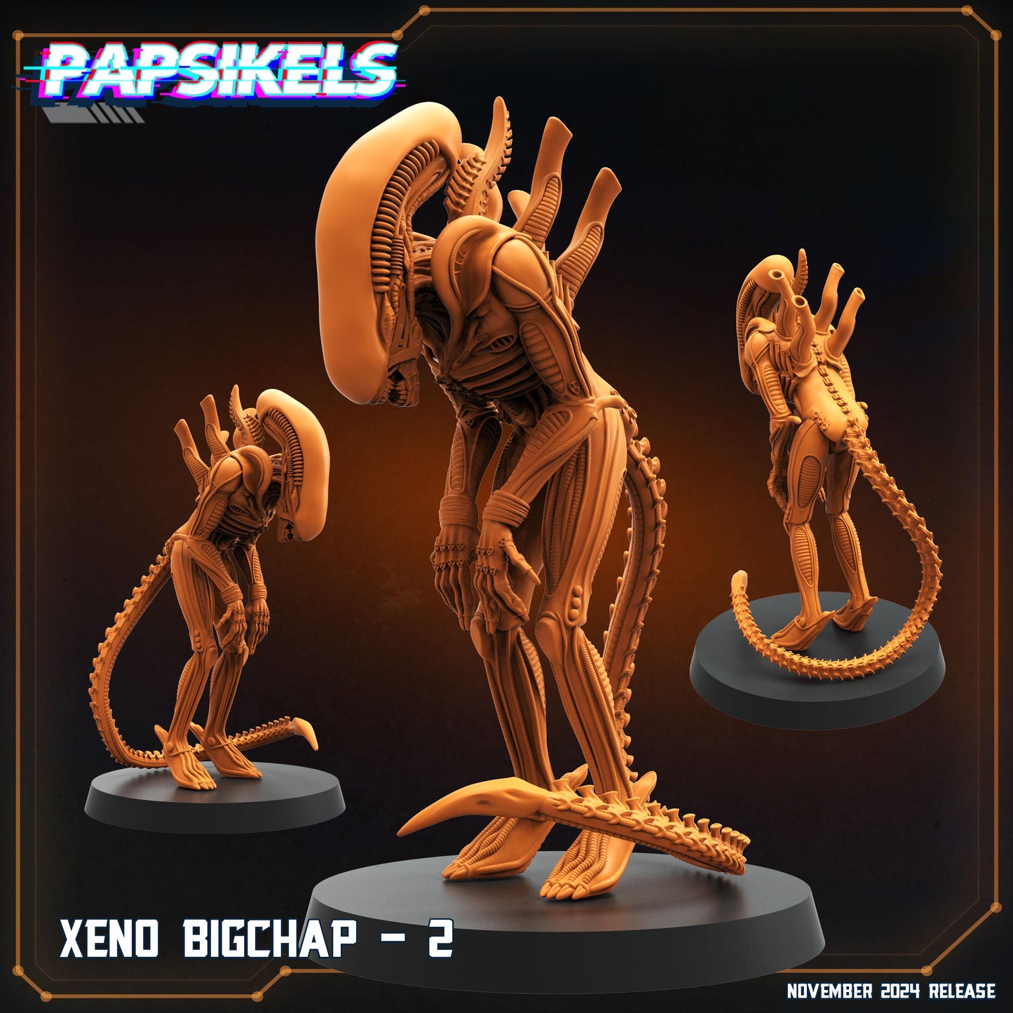 Xeno Bigchap  Miniatures by Papsikels Miniatures Dnd, Movies, Horror Films, Tabletop Miniature, Aliens, Sci Fi.