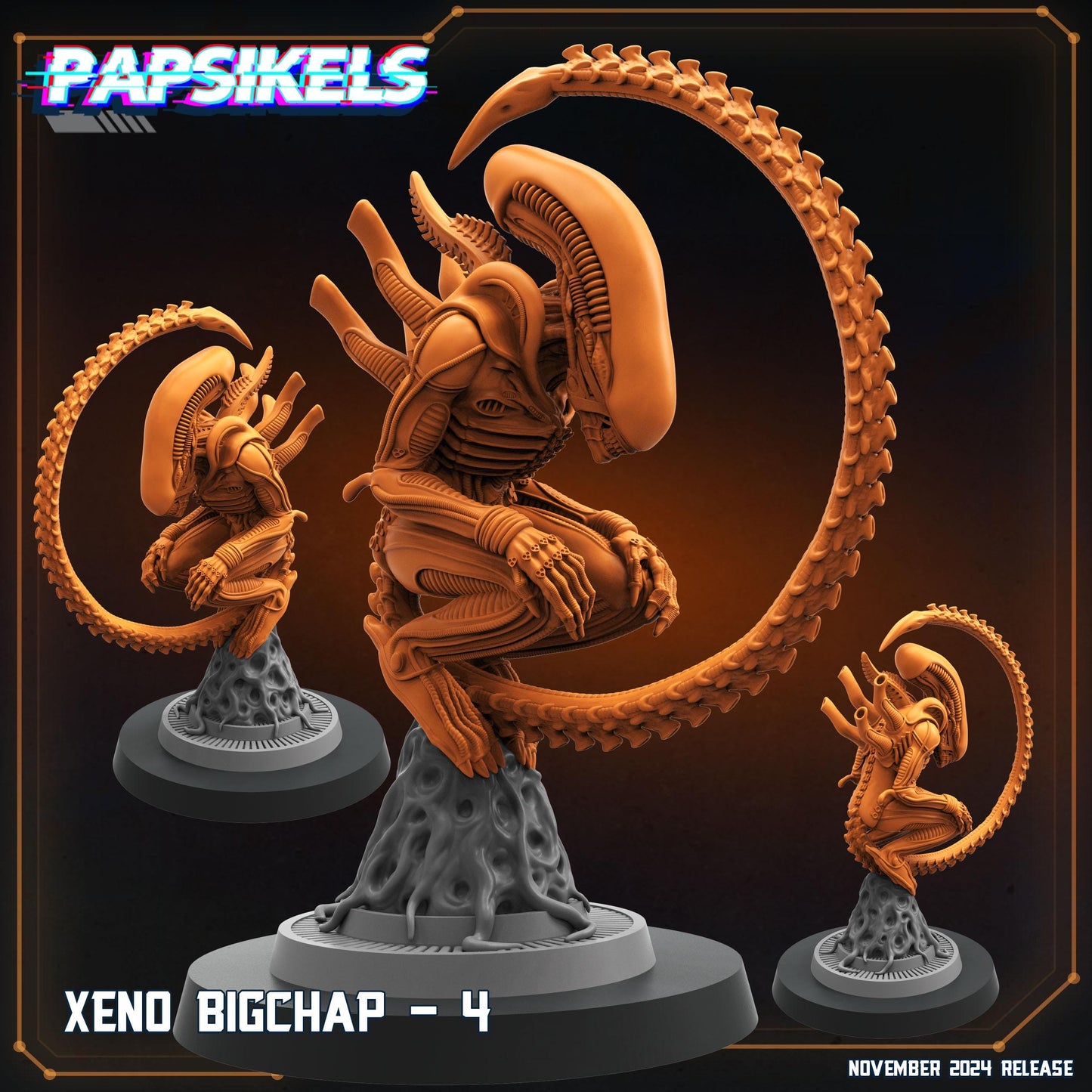 Xeno Bigchap  Miniatures by Papsikels Miniatures Dnd, Movies, Horror Films, Tabletop Miniature, Aliens, Sci Fi.