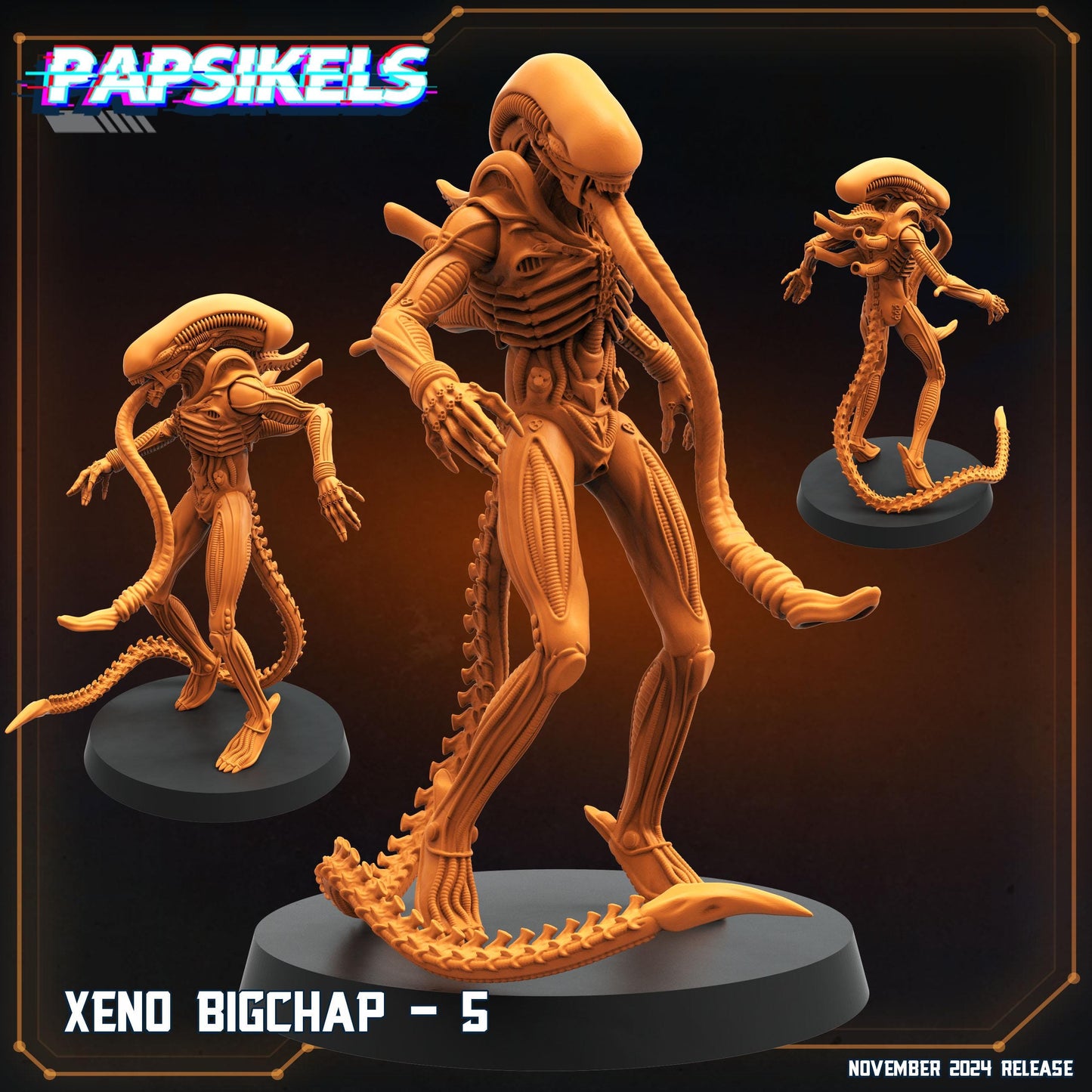 Xeno Bigchap  Miniatures by Papsikels Miniatures Dnd, Movies, Horror Films, Tabletop Miniature, Aliens, Sci Fi.