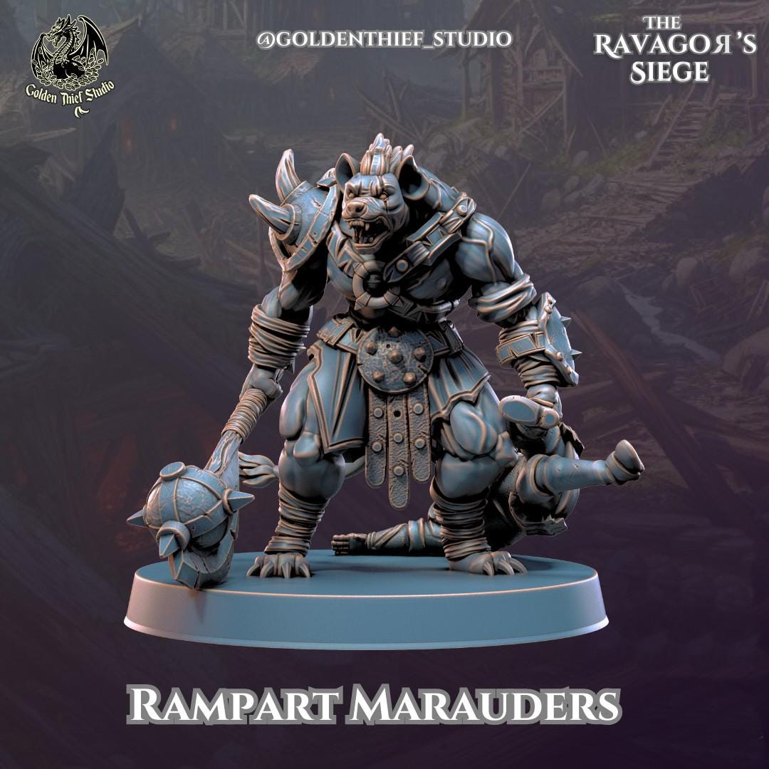 32mm, 28mm, Rampart Marauders, Ravegors Siege, Golden Thief Studio , Role Playing Games Miniature, WoW, Dungeon and Dragons, RPG.