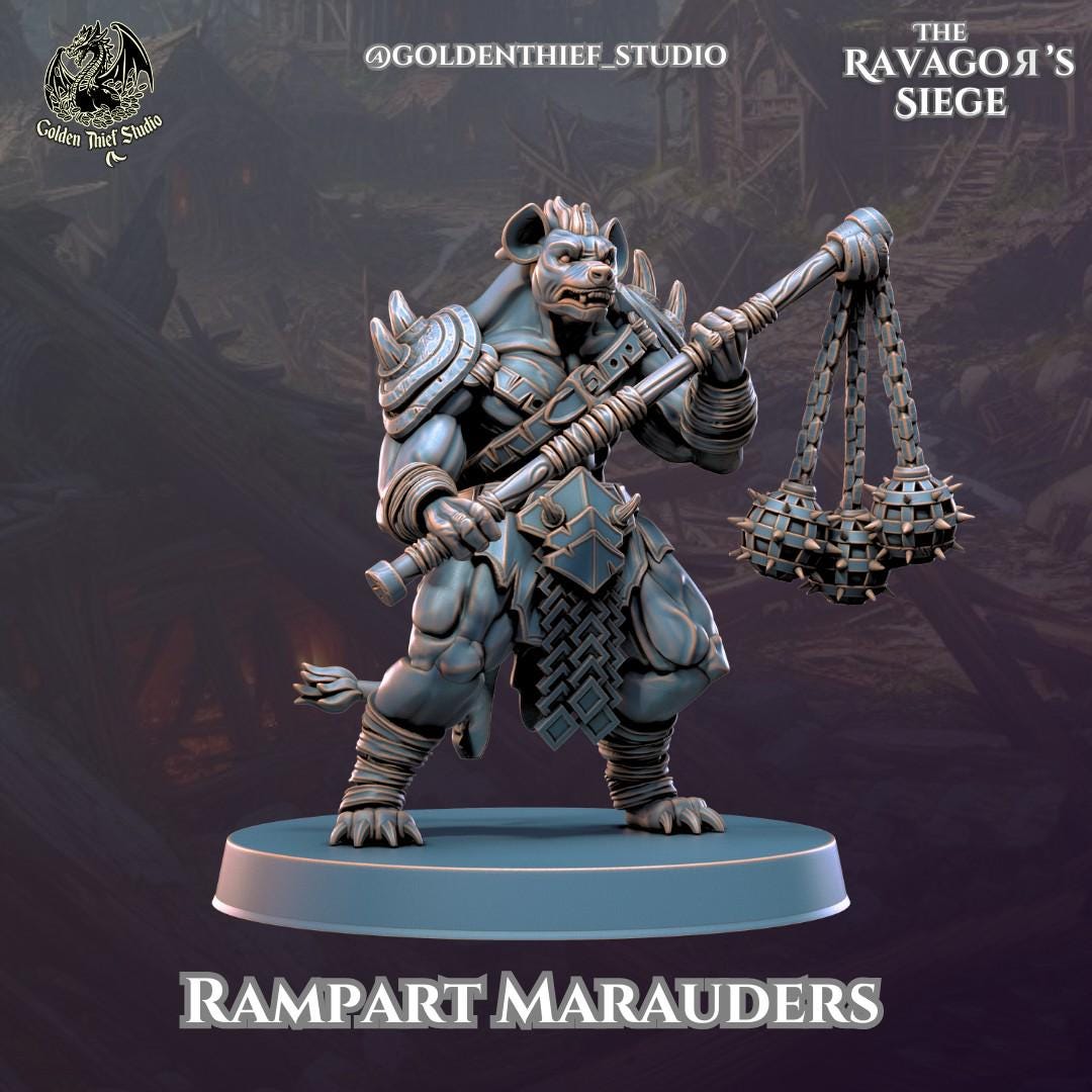 32mm, 28mm, Rampart Marauders, Ravegors Siege, Golden Thief Studio , Role Playing Games Miniature, WoW, Dungeon and Dragons, RPG.