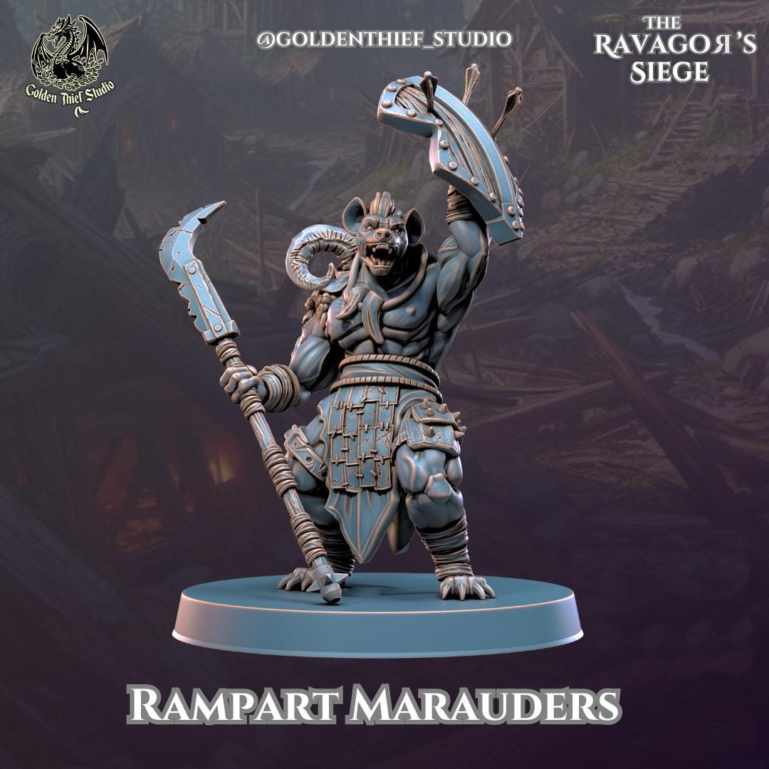32mm, 28mm, Rampart Marauders, Ravegors Siege, Golden Thief Studio , Role Playing Games Miniature, WoW, Dungeon and Dragons, RPG.