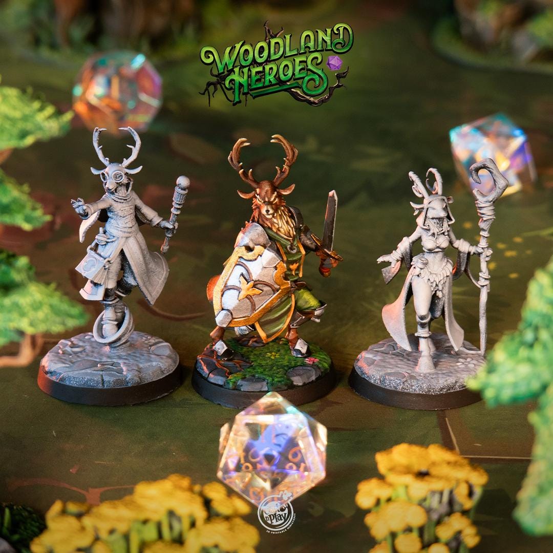 32/28mm The Deerfolk Guardians, CastnPlay miniatures , Role Playing Games Miniature, WoW, Dungeon and Dragons, RPG, DnD.