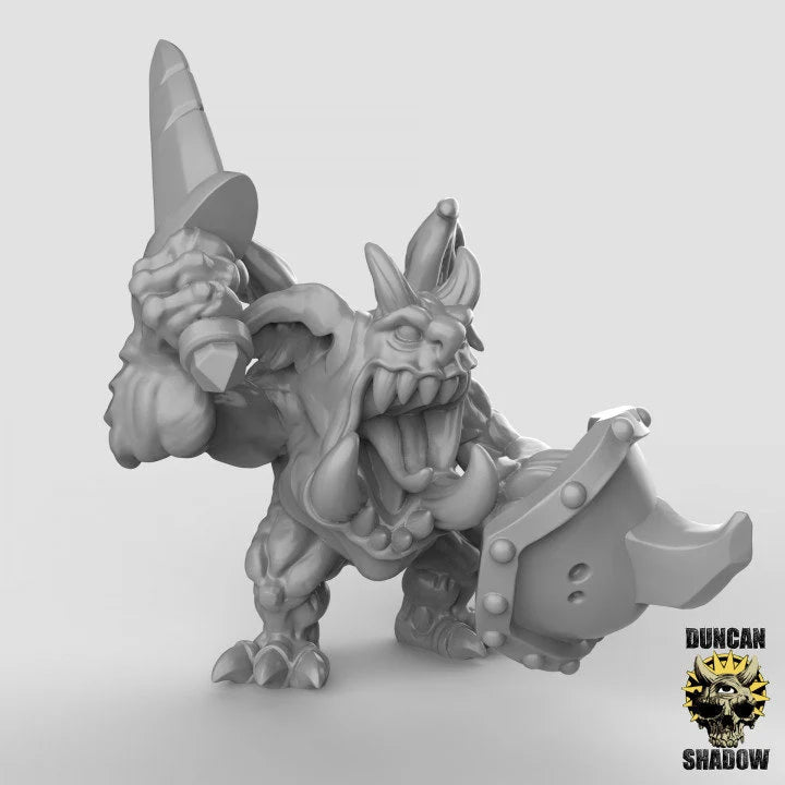 Imp sword and board Miniature | C - Tabletop RPG & D&D miniature. Perfect for wargaming & collectors