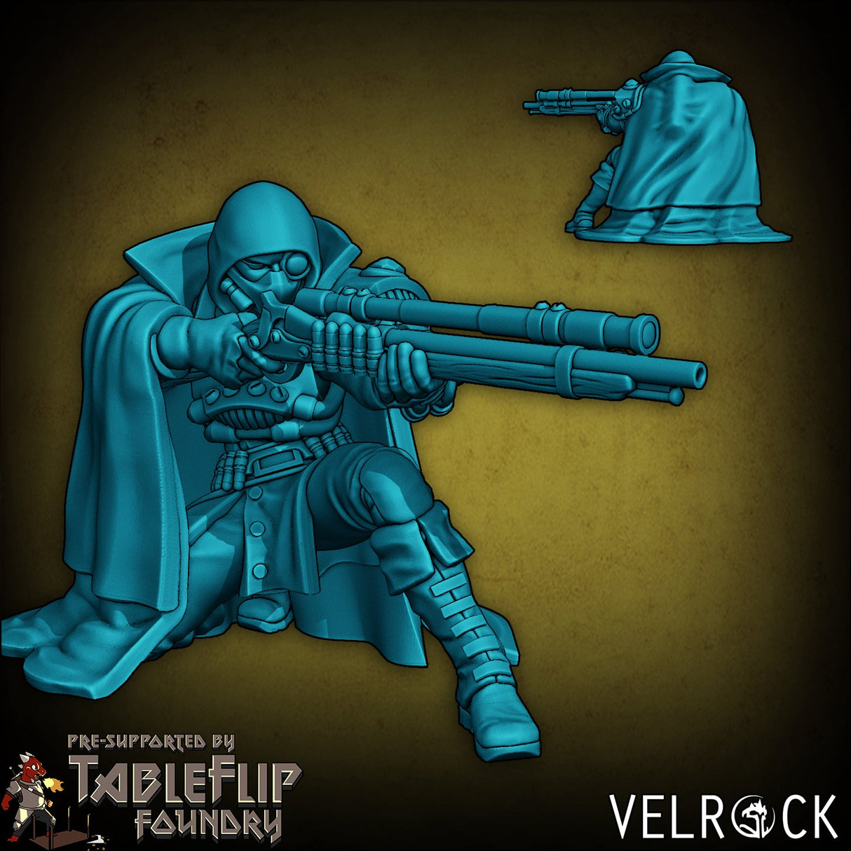 Industrialist Infantry or steampunk troop Miniature | A - Tabletop RPG & D&D miniature. Perfect for wargaming & collectors