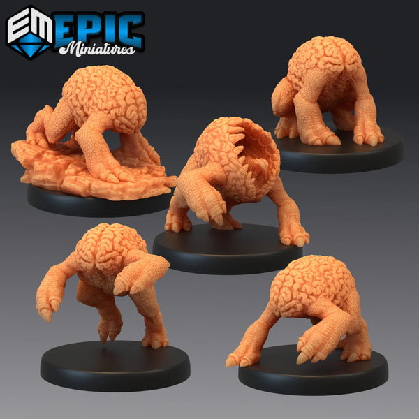 Intellect Devourer Miniature | Set of 5 - Tabletop RPG & D&D miniature. Perfect for wargaming & collectors