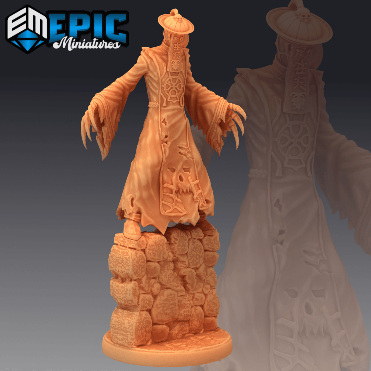 Jiangshi Ghost Miniature | C - Tabletop RPG & D&D miniature. Perfect for wargaming & collectors