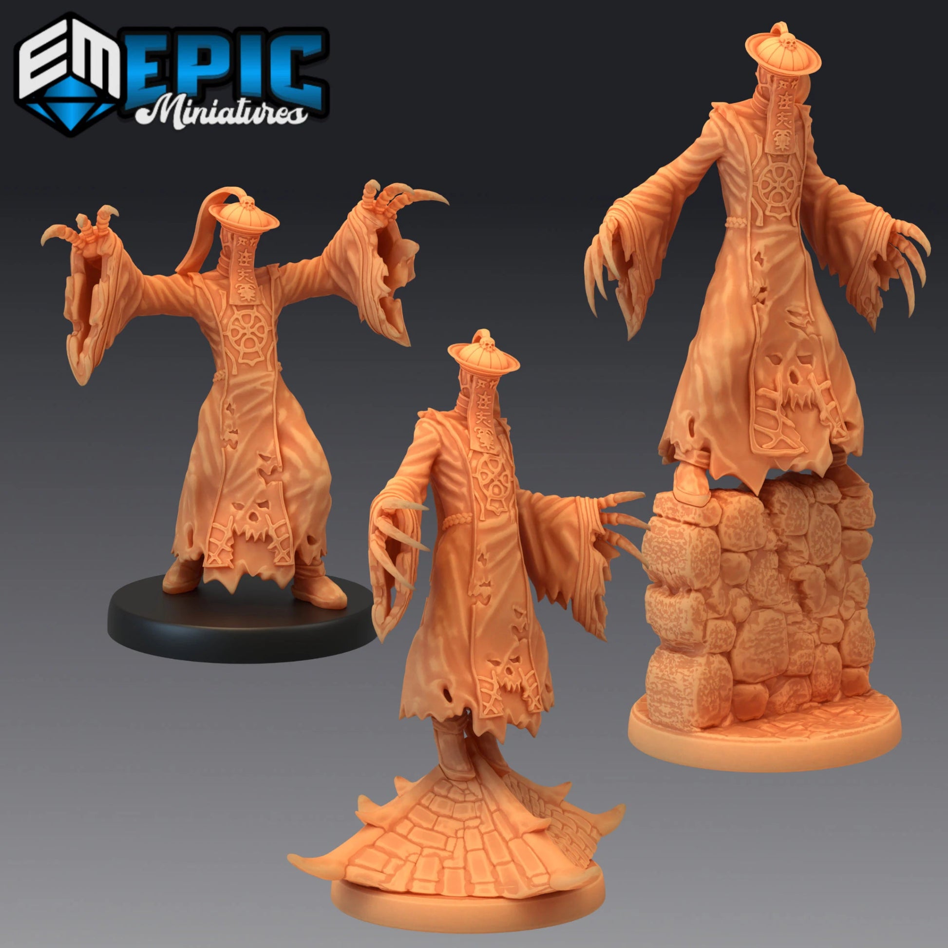 Jiangshi Ghost Miniature - Set of 3 - 28mm