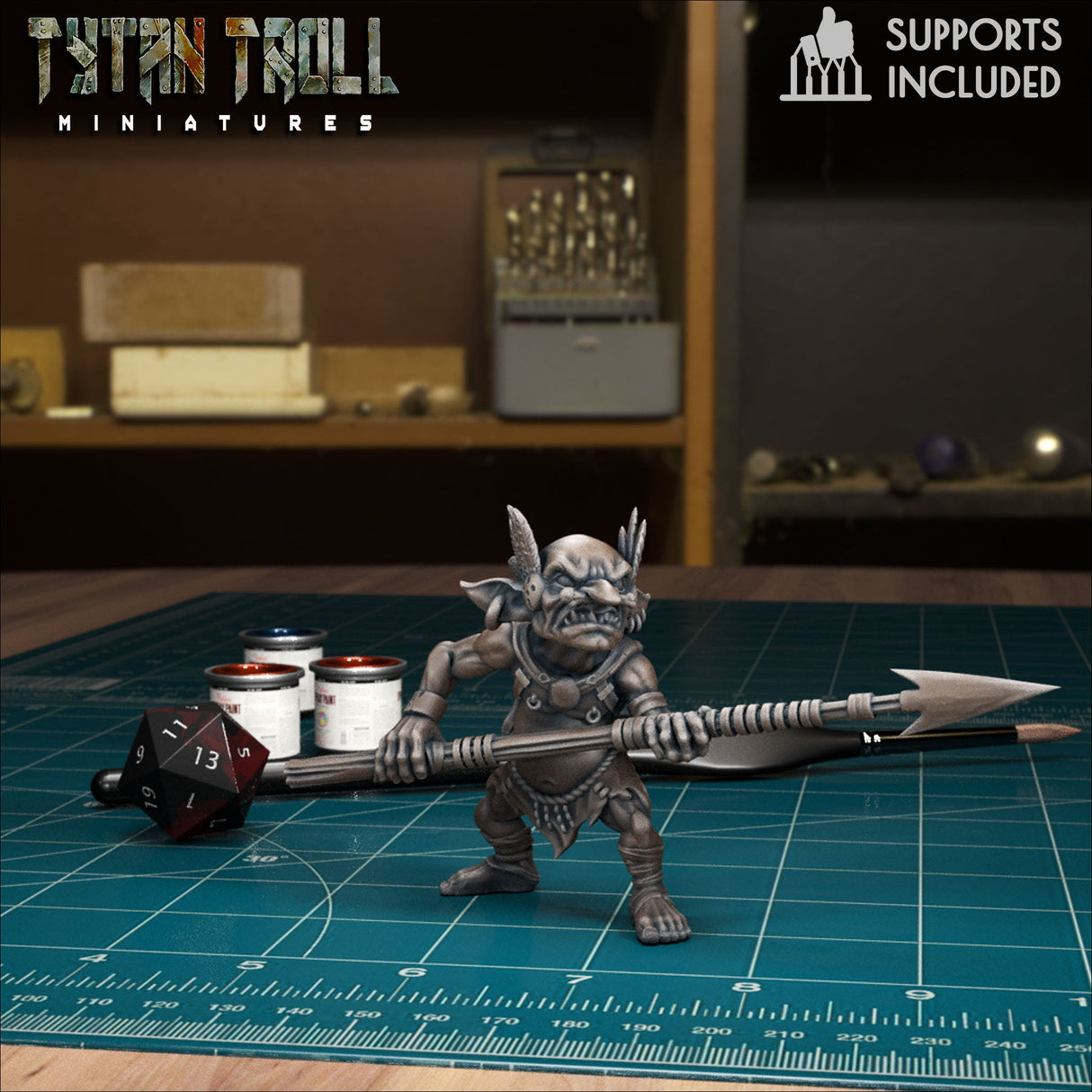 Jungle Goblins Miniature | F - Tabletop RPG & D&D miniature. Perfect for wargaming & collectors