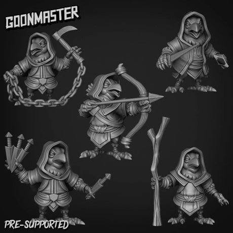 Kenku Ranger, Ninja Miniature | Set of 5 - Tabletop RPG & D&D miniature. Perfect for wargaming & collectors