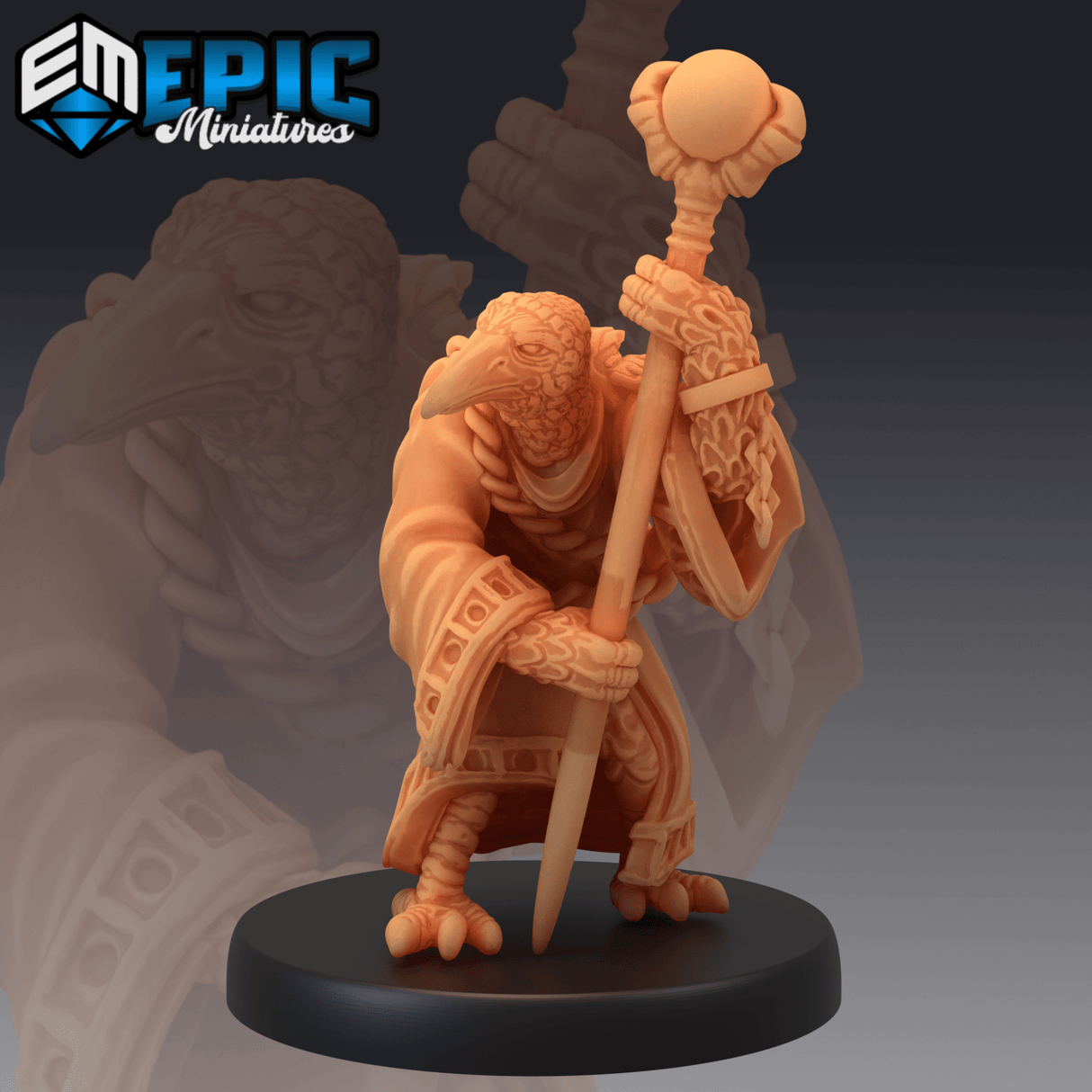 Kenku Sage Miniature | B - Tabletop RPG & D&D miniature. Perfect for wargaming & collectors