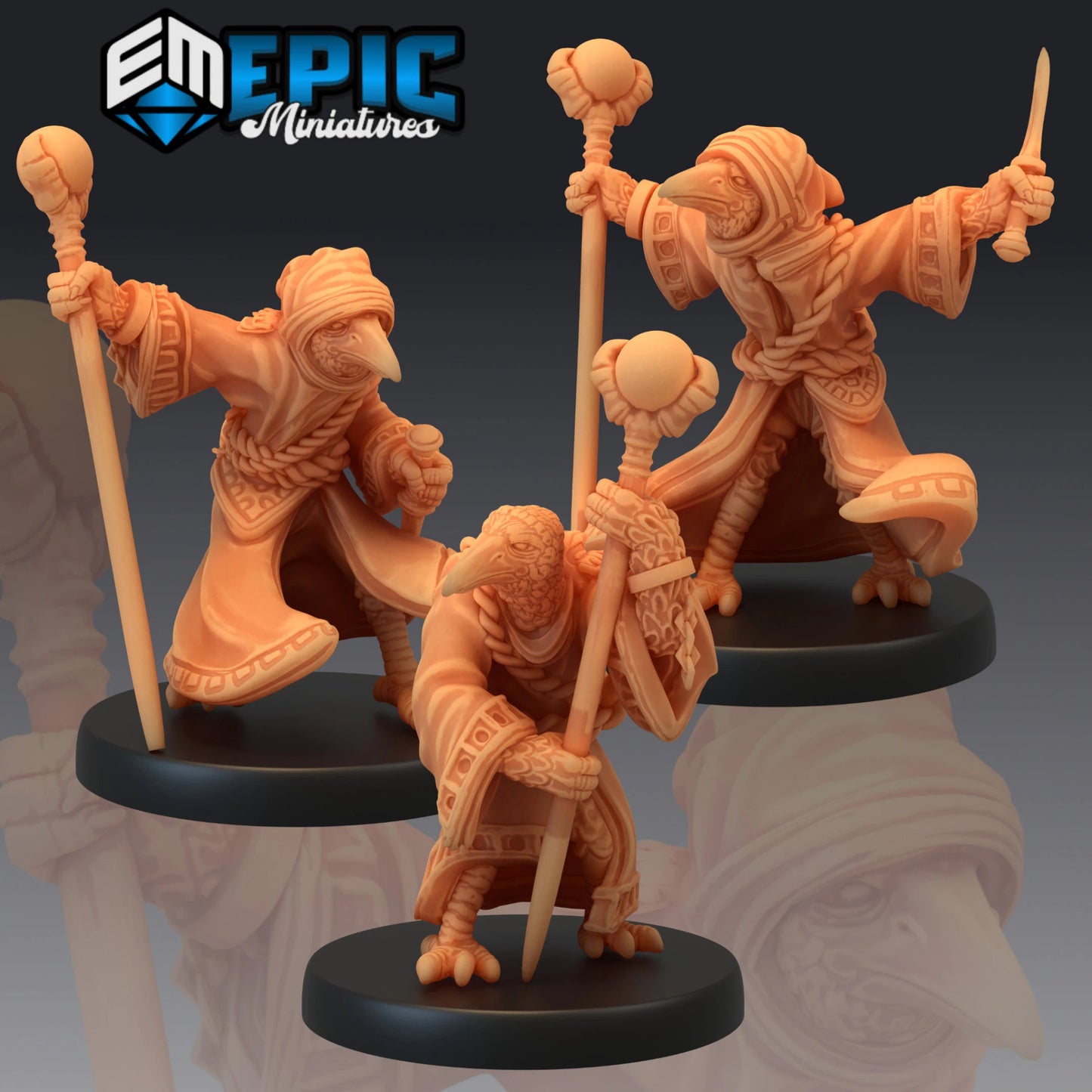 Kenku Sage Miniature - Set of 3 - 28mm