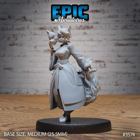 Kitsune Miniature | 3574 - Tabletop RPG & D&D miniature. Perfect for wargaming & collectors