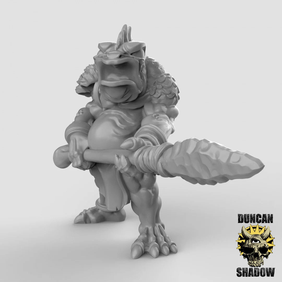 Koa Toa spearmen Miniature | B - Tabletop RPG & D&D miniature. Perfect for wargaming & collectors