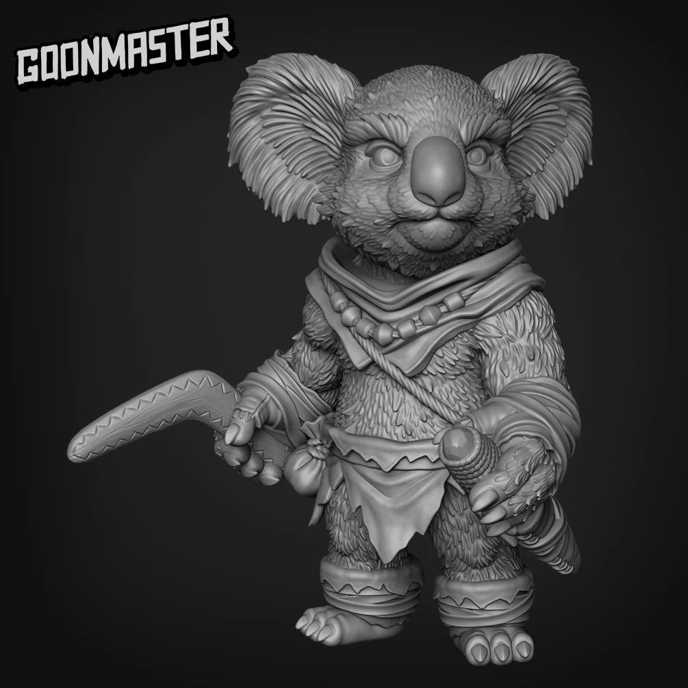 Koala Folk Ranger Miniature | C - Tabletop RPG & D&D miniature. Perfect for wargaming & collectors