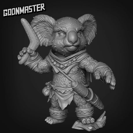 Koala Folk Ranger Miniature | E - Tabletop RPG & D&D miniature. Perfect for wargaming & collectors
