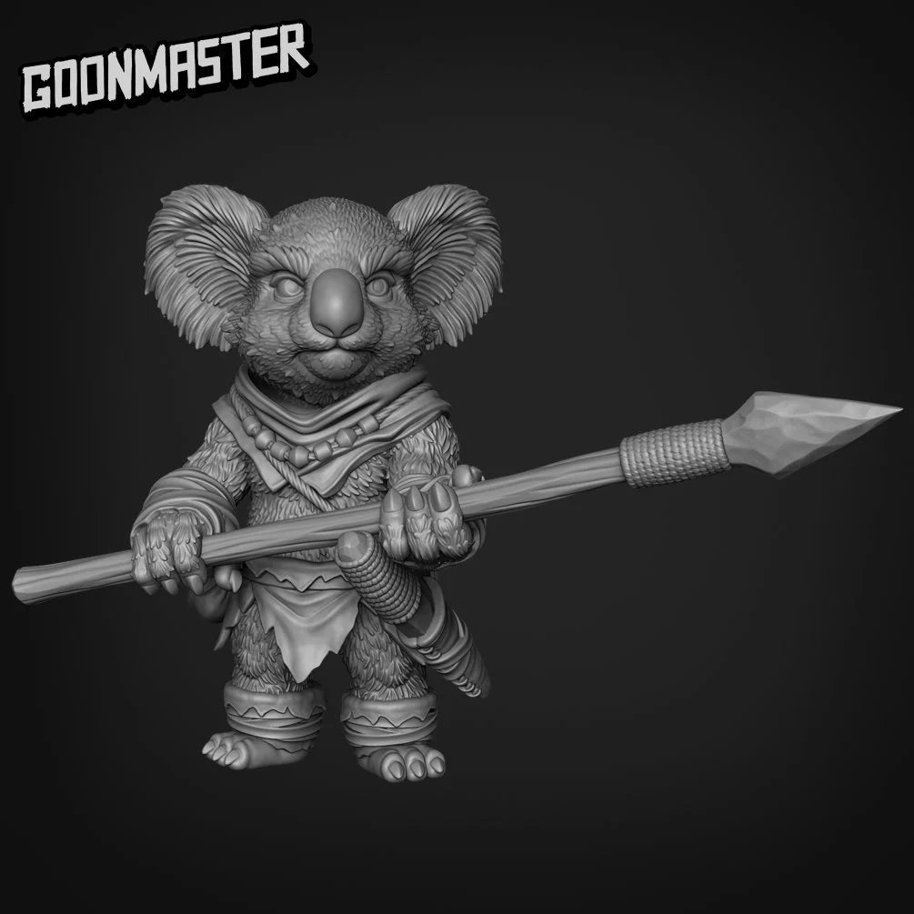 Koala Folk Spearmen Miniature - B - 28mm
