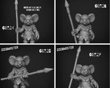 Koala Folk Spearmen Miniature | set of 4 - Tabletop RPG & D&D miniature. Perfect for wargaming & collectors