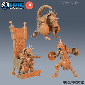 Kobold King Miniature | Set of 3 - Tabletop RPG & D&D miniature. Perfect for wargaming & collectors