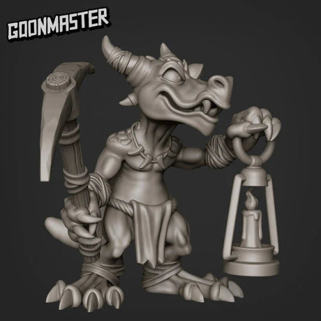 Kobold Miner Miniature | F - Tabletop RPG & D&D miniature. Perfect for wargaming & collectors