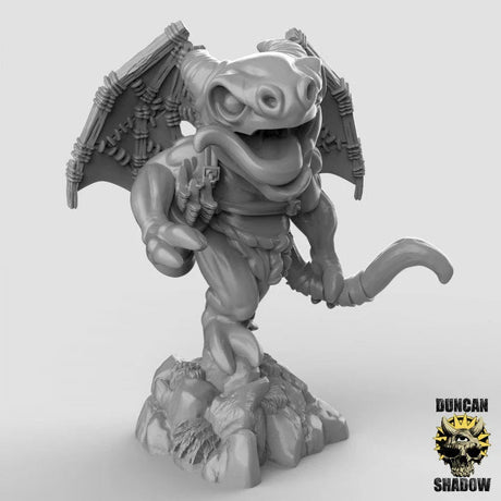 Winged Kobold Archer Miniature | B - Tabletop RPG & D&D miniature. Perfect for wargaming & collectors