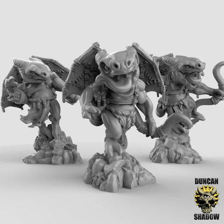 Winged Kobold Archer Miniature | Set of 3 - Tabletop RPG & D&D miniature. Perfect for wargaming & collectors