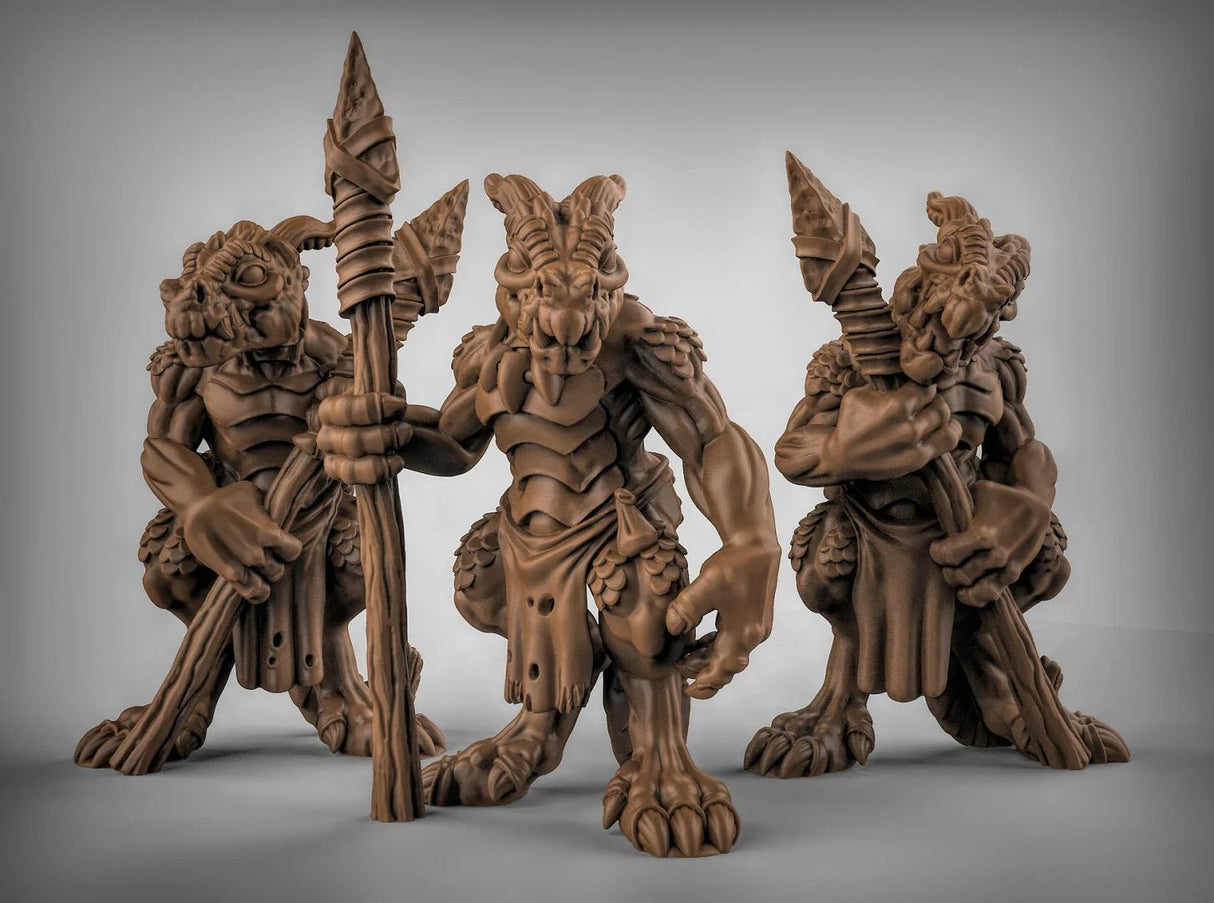 Kobold spearmen Miniature | Set of 3 - Tabletop RPG & D&D miniature. Perfect for wargaming & collectors