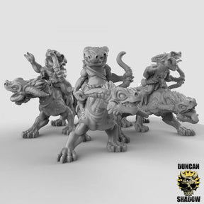 Kobold Miniature Mounted Riders | Set of 3 - Tabletop RPG & D&D miniature. Perfect for wargaming & collectors