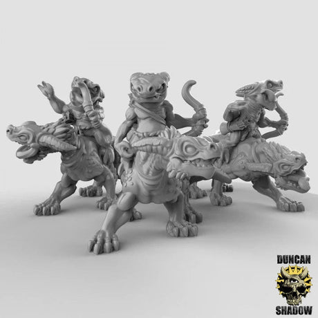 Kobold Miniature Mounted Riders | Set of 3 - Tabletop RPG & D&D miniature. Perfect for wargaming & collectors