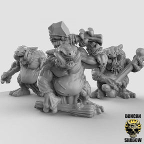 Kobold Ogre Miniature | Set of 3 - Tabletop RPG & D&D miniature. Perfect for wargaming & collectors