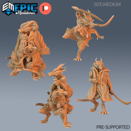 Winter Kobold Miniature set | Set of 4 - Tabletop RPG & D&D miniature. Perfect for wargaming & collectors