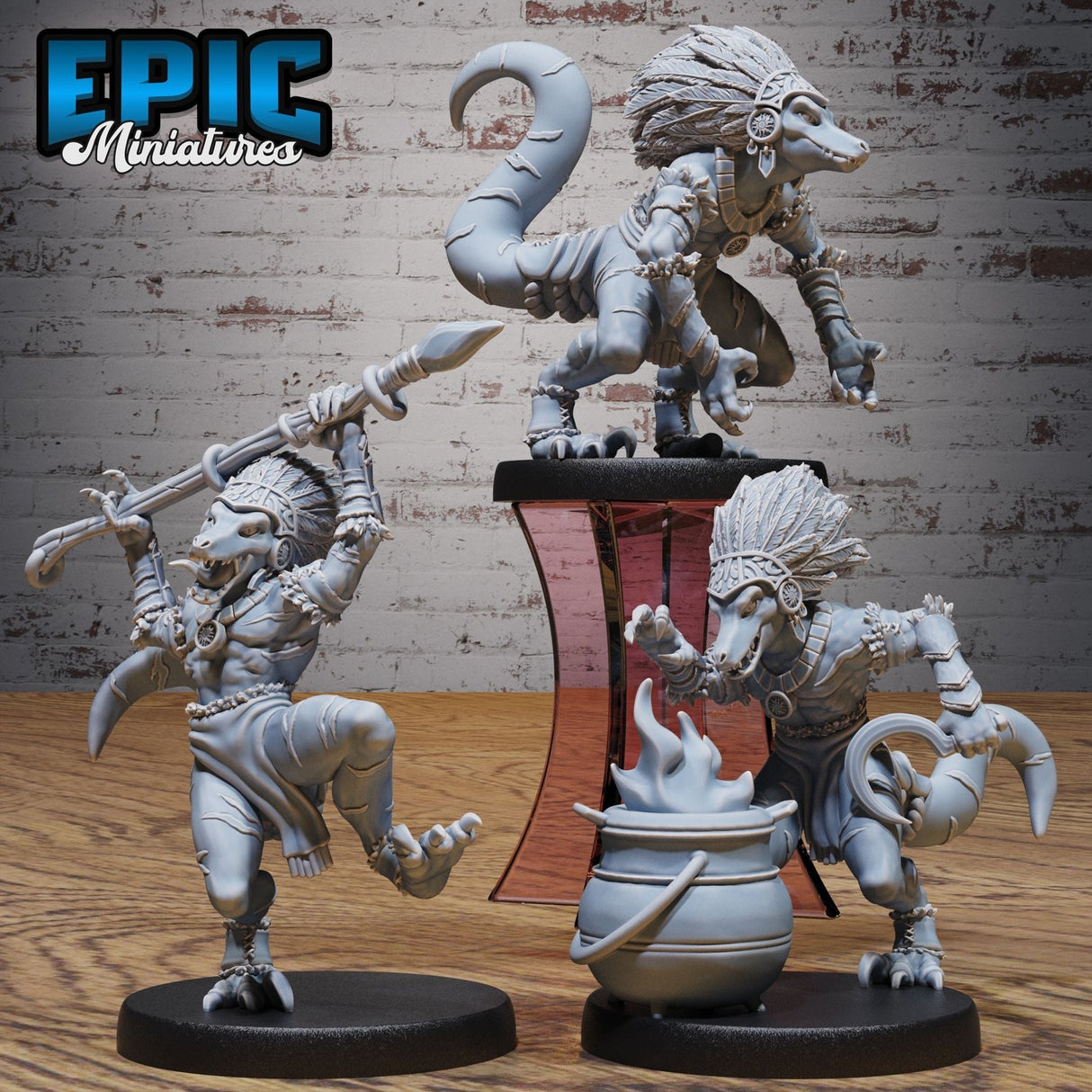 Kobold Shamans Miniature | Set of 3 - Tabletop RPG & D&D miniature. Perfect for wargaming & collectors