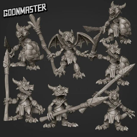 Kobold Spearmen Miniature | Set of 6 - Tabletop RPG & D&D miniature. Perfect for wargaming & collectors