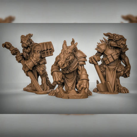 Kobold Trappers Miniature | Set of 3 - Tabletop RPG & D&D miniature. Perfect for wargaming & collectors