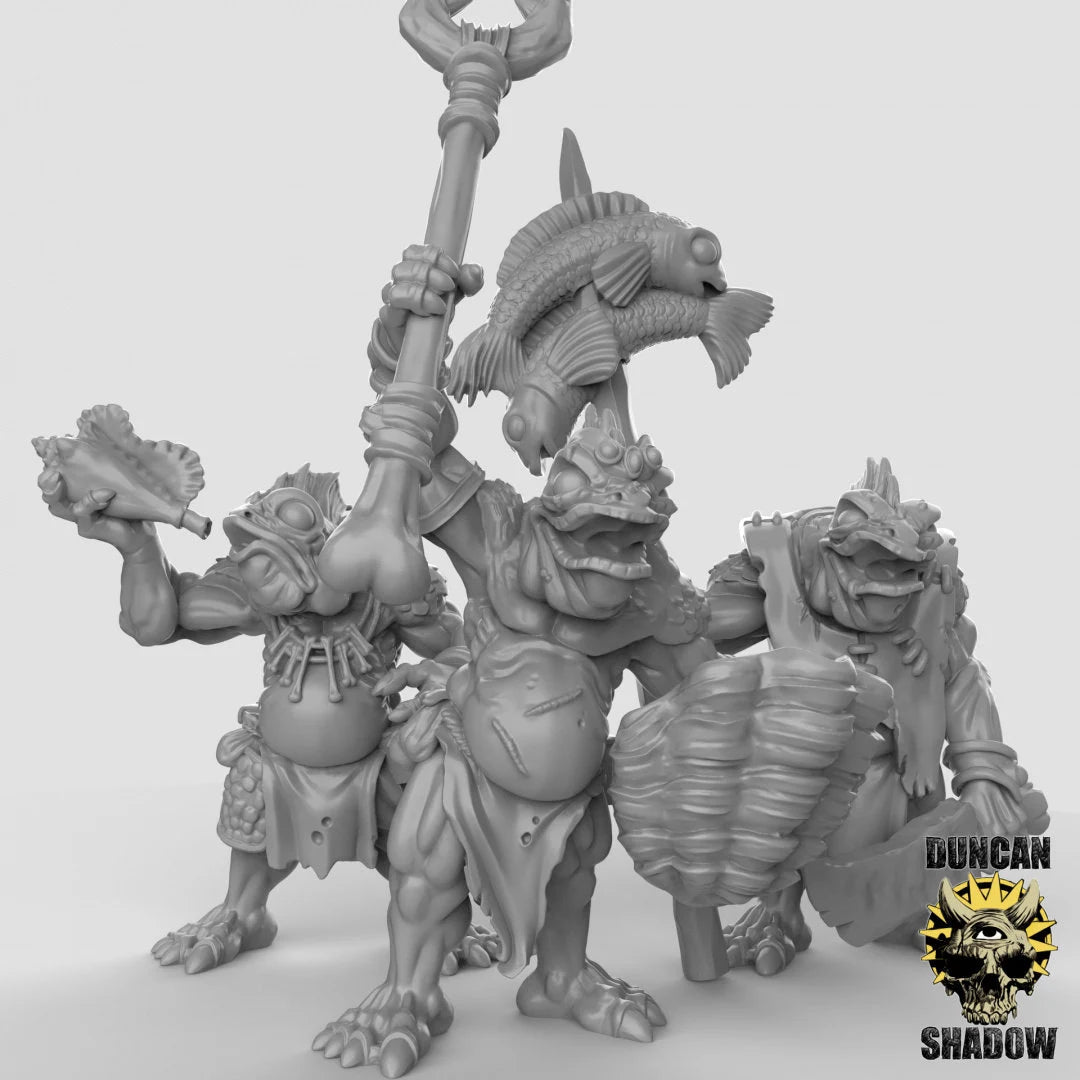 Koi Fish folk leaders Miniature | Set of 3 - Tabletop RPG & D&D miniature. Perfect for wargaming & collectors