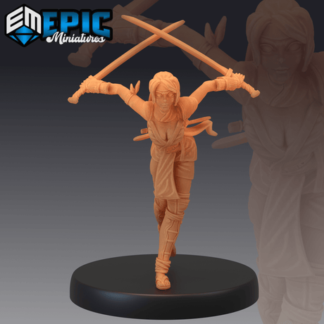 Kunoichi Miniature | B - Tabletop RPG & D&D miniature. Perfect for wargaming & collectors
