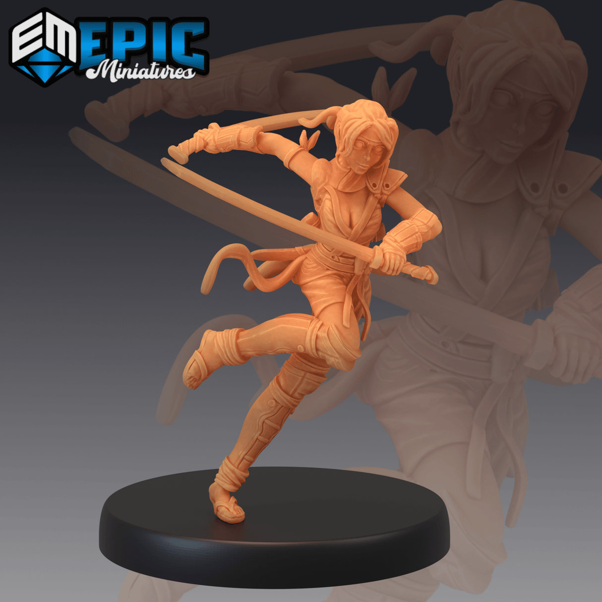 Kunoichi Miniature | C - Tabletop RPG & D&D miniature. Perfect for wargaming & collectors