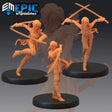 Kunoichi Miniature | Set of 3 - Tabletop RPG & D&D miniature. Perfect for wargaming & collectors