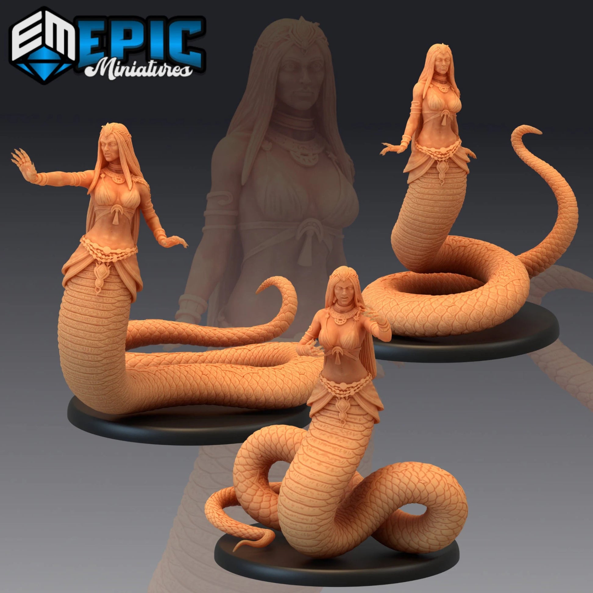 Lamia Monster Miniature - Set of 3 - 28mm