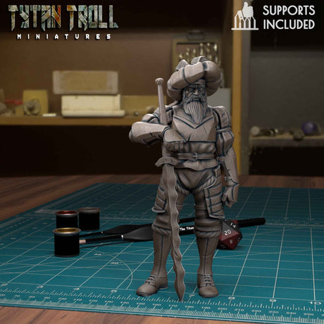 Landsnecht Mercenary Miniature | B - Tabletop RPG & D&D miniature. Perfect for wargaming & collectors