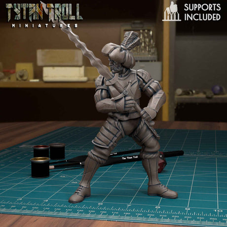 Landsnecht Mercenary Miniature | D - Tabletop RPG & D&D miniature. Perfect for wargaming & collectors
