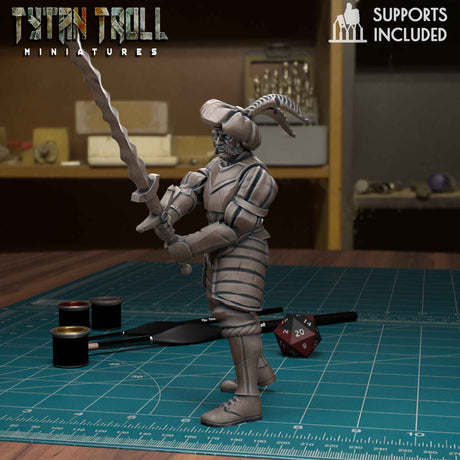 Landsnecht Mercenary Miniature | H - Tabletop RPG & D&D miniature. Perfect for wargaming & collectors