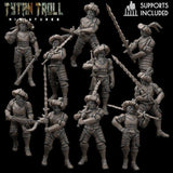 Landsnecht Mercenary Miniature | Set of 10 - Tabletop RPG & D&D miniature. Perfect for wargaming & collectors