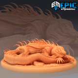 Lava Crocodile Miniature | B - Tabletop RPG & D&D miniature. Perfect for wargaming & collectors