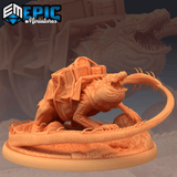 Lava Crocodile Miniature | C - Tabletop RPG & D&D miniature. Perfect for wargaming & collectors