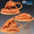 Lava Crocodile Miniature | Set of 3 - Tabletop RPG & D&D miniature. Perfect for wargaming & collectors