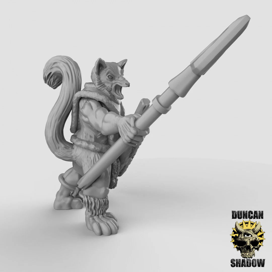 Leema Spear and shield Miniature | A - Tabletop RPG & D&D miniature. Perfect for wargaming & collectors