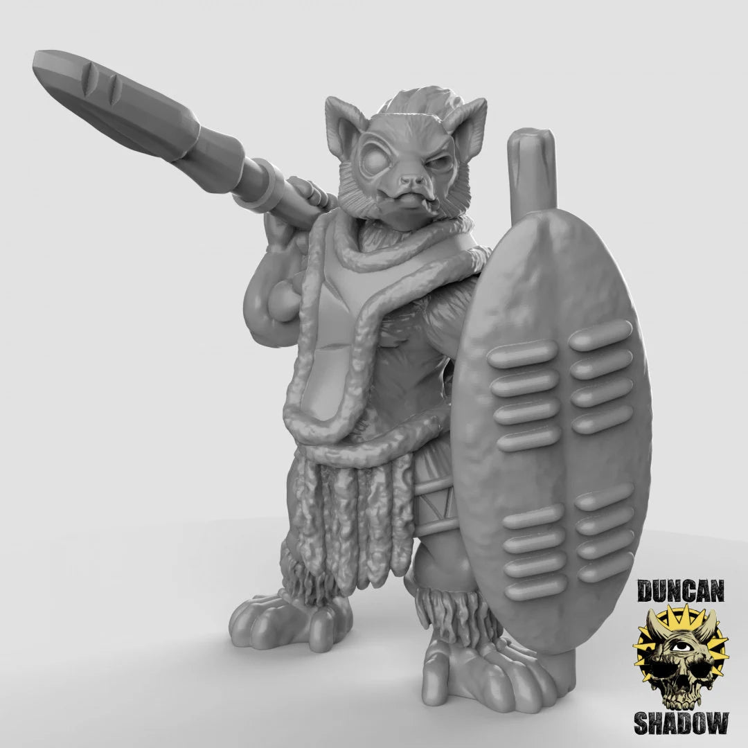 Leema Spear and shield Miniature | B - Tabletop RPG & D&D miniature. Perfect for wargaming & collectors